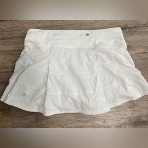 Lululemon Women White Pace Rival Skirt Tennis Golf Skort 4 Reg